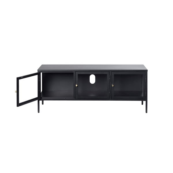 Čierny kovový TV stolík 132x52 cm Carmel - Unique Furniture-image-3