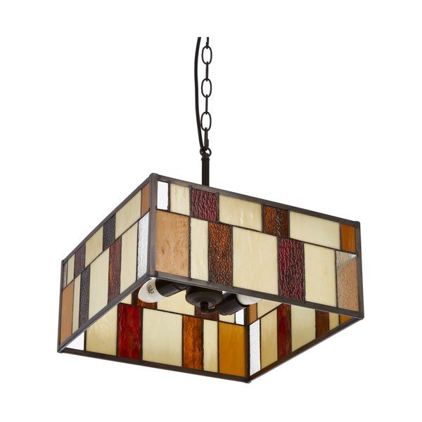 Kovové závesné svietidlo so skleneným tienidlom Waldorf – Premier Housewares-image-2