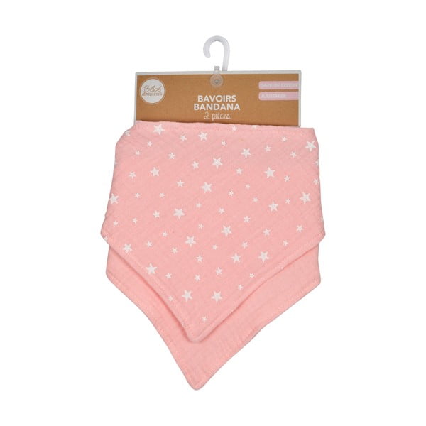 Ružové mušelínové slintáky v súprave 2 ks – Bébé Douceur-image-3