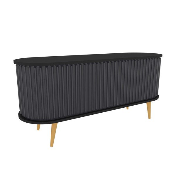 Čierno-antracitový TV stolík 140x64 cm Stor – Kalune Design-image-2