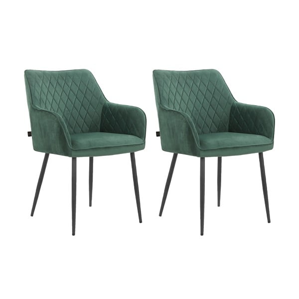 Zelené čalúnené jedálenské kreslá v súprave 2 ks Elvira – Støraa-image-4