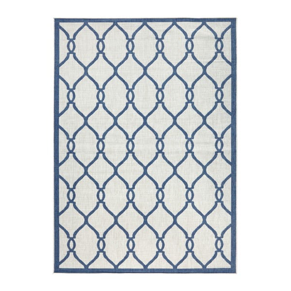 Modrý vzorovaný obojstranný koberec Bougari Rimini, 200 x 290 cm
