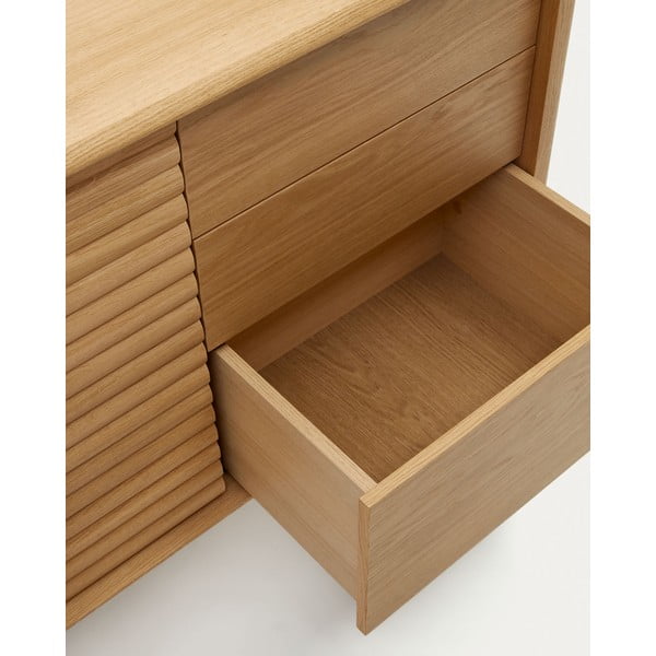 Nízka komoda v dekore duba v prírodnej farbe 105x86 cm Lenon – Kave Home-image-4