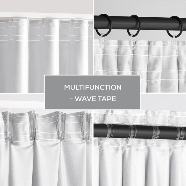 Biely zamatový dimout záves 140x245 cm Pleat – Restilo-image-3