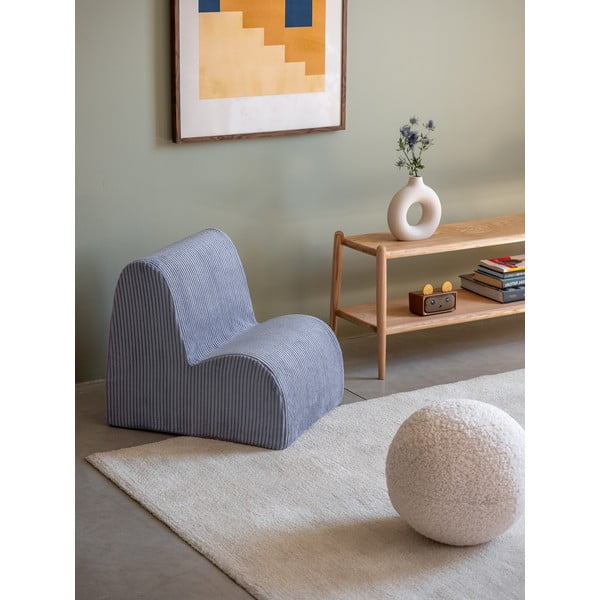 Modré menčestrové detské kresielko Cloud – Wigiwama-image-1