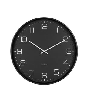 Čierne nástenné hodiny Karlsson Lofty, ø 40 cm