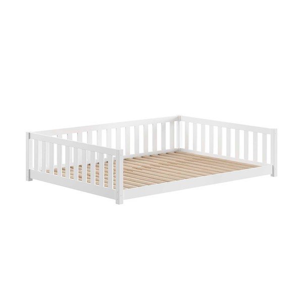 Biela detská posteľ z borovicového dreva s výsuvným lôžkom s úložným priestorom s roštom 140x200 cm Dallas – Vipack-image-2