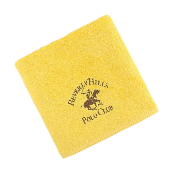 Žltý bavlnený uterák BHPC, 50x100cm