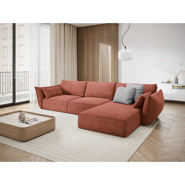 Červená rohová pohovka (pravý roh) Vanda - Mazzini Sofas-image-1
