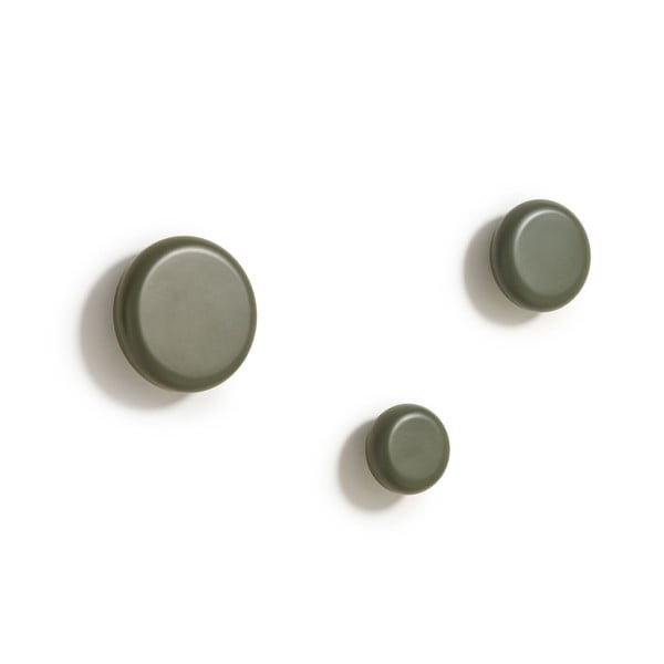 Sivozelené nástenné drevené háčiky v súprave 3 ks Nadue – Kave Home