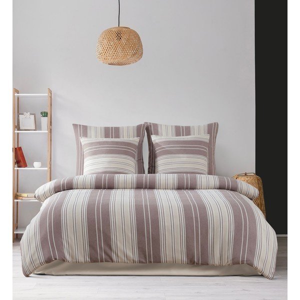 Hnedo-béžové obliečky na dvojlôžko 200x200 cm Lima – Mijolnir