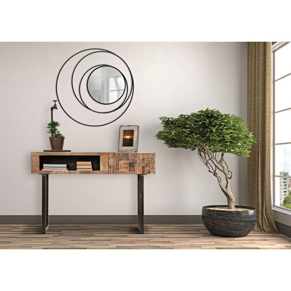 Nástenné zrkadlo Mauro Ferretti Dark, ø 80 cm-image-1