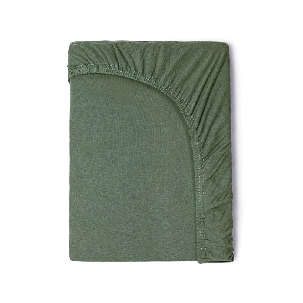 Detská zelená bavlnená elastická plachta Good Morning, 60 x 120 cm