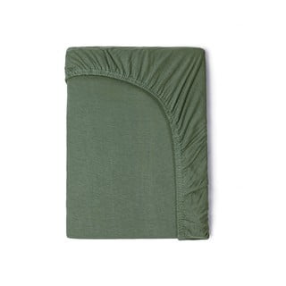 Detská zelená bavlnená elastická plachta Good Morning, 70 x 140/150 cm