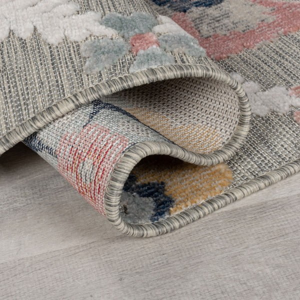 Sivý vonkajší koberec behúň 230x80 cm Flora - Flair Rugs-image-3