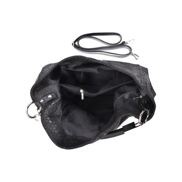 Čierna kožená kabelka Carla Ferreri Druhno-image-1