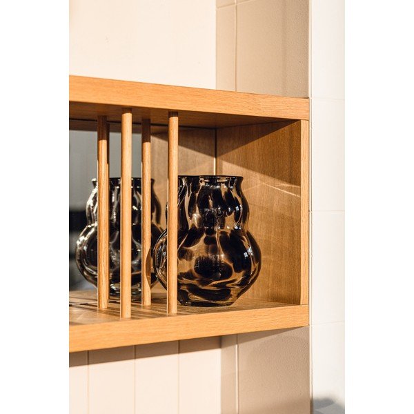 Tmavohnedá sklenená ručne vyrobená váza (výška  22 cm) Dam – noo.ma-image-3