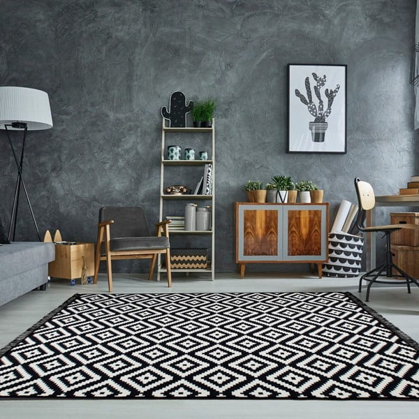 Čierno-biely obojstranný koberec Helen, 120 × 180 cm-image-4