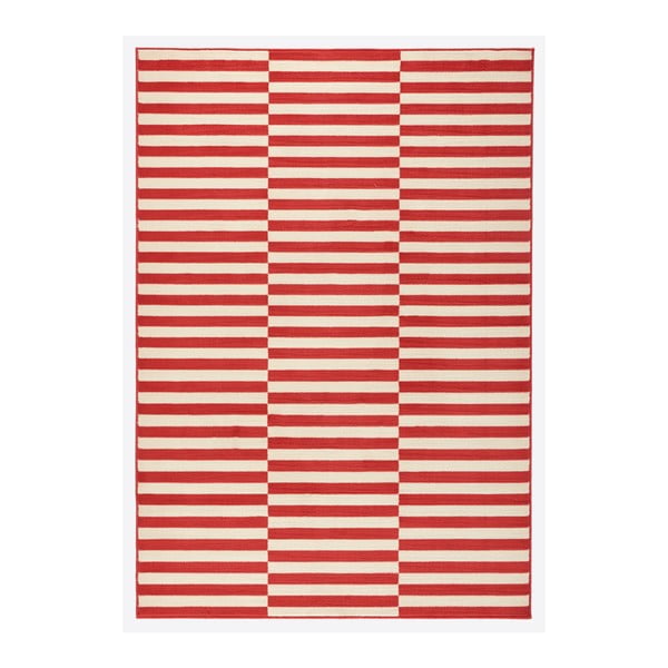 Červeno-biely behúň Hanse Home Gloria Panel, 80 x 200 cm