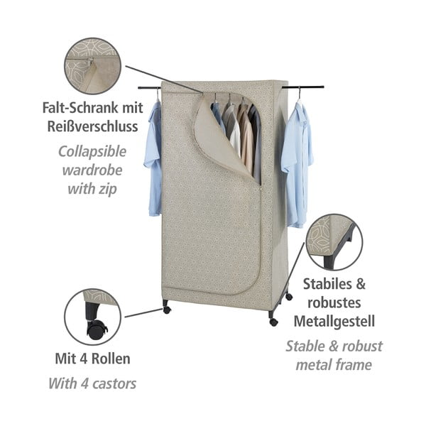 Béžová látková šatníková skriňa 75x160 cm Balance – Wenko-image-3