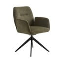 Zelené čalúnené jedálenské kreslo s podrúčkami Roxana – Unique Furniture
