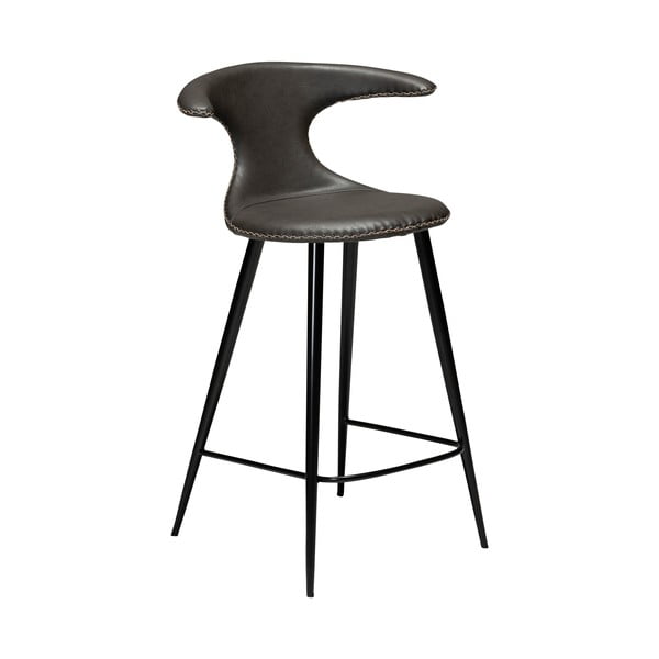 Tmavosivá barová stolička z imitácie kože DAN–FORM Denmark Flair, výška 90 cm