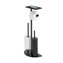 Čierny oceľový stojan na toaletný papier s kefou Cosenza – Wenko