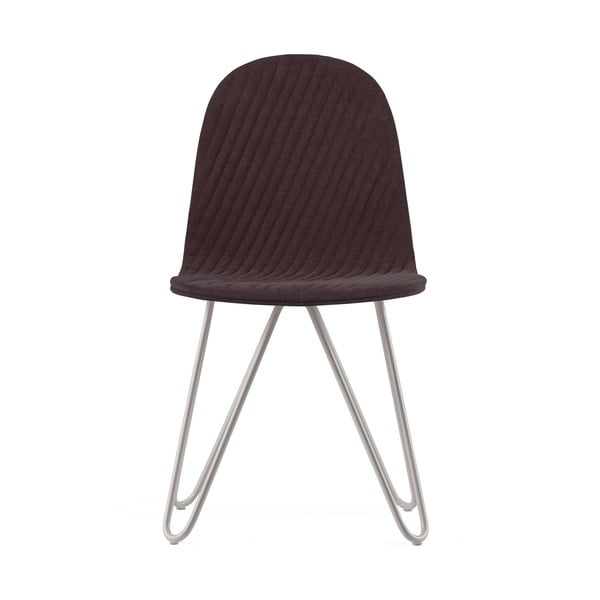 Hnedá stolička s kovovými nohami IKER Mannequin X Stripe
