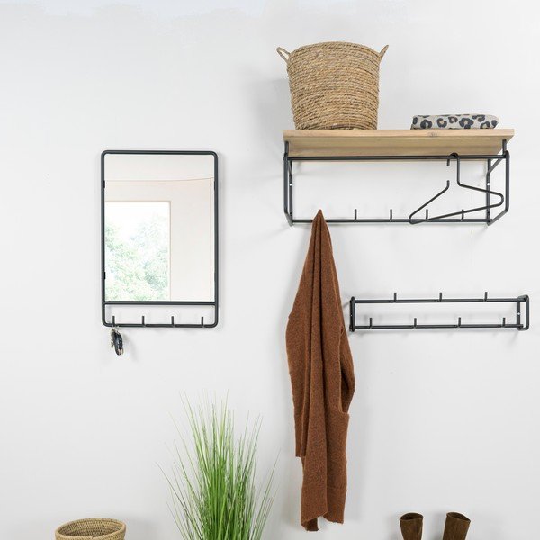 Nástenné zrkadlo s vešiakom 40x60 cm Clint – Spinder Design-image-1