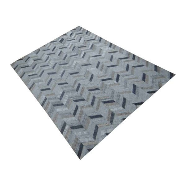 Sivo-modrý vzorovaný koberec Woolie, 240 x 170 cm
