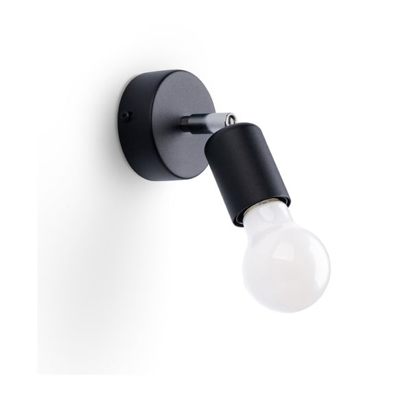 Čierne nástenné svietidlo ø 6 cm Brando – Nice Lamps