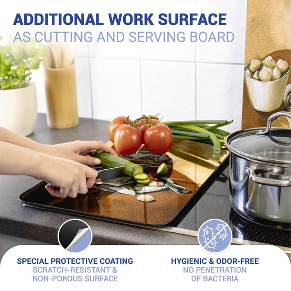 Sada 2 sklenených krytov na sporák Wenko Coffee-image-4