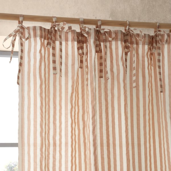 Záclona v terakotovej farbe 140x183 cm Zanzibar Stripe – Pineapple Elephant