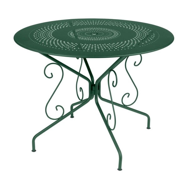 Zelený kovový stôl Fermob Montmartre, Ø 96 cm