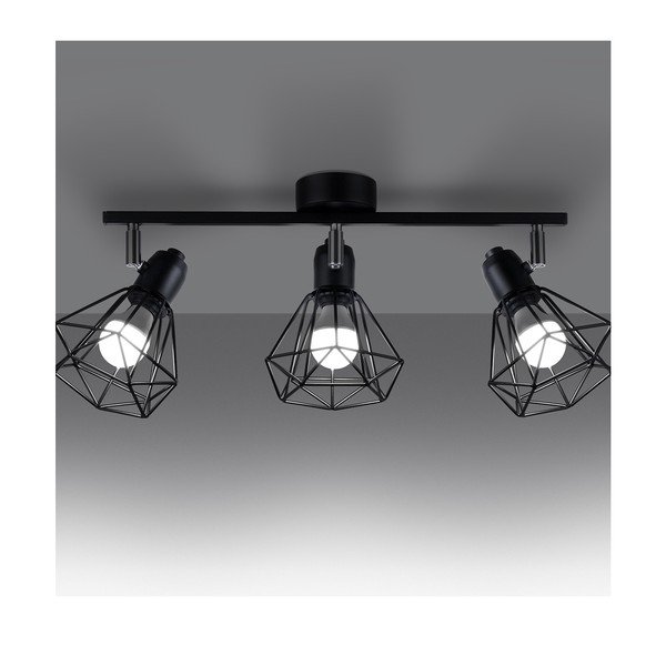 Čierne stropné svietidlo ø 10 cm Varpu – Sollux-image-1