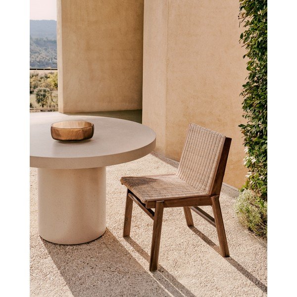 Drevená záhradná stolička v prírodnej farbe Itani – Kave Home-image-1