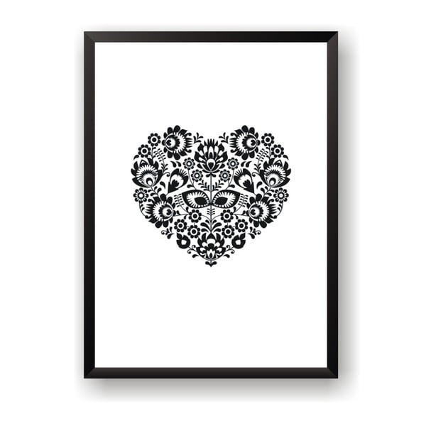 Plagát Nord & Co Floral Heart, 30 x 40 cm