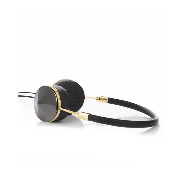 Čierne slúchadlá s detailmi v zlatej farbe Frends Taylor Layla