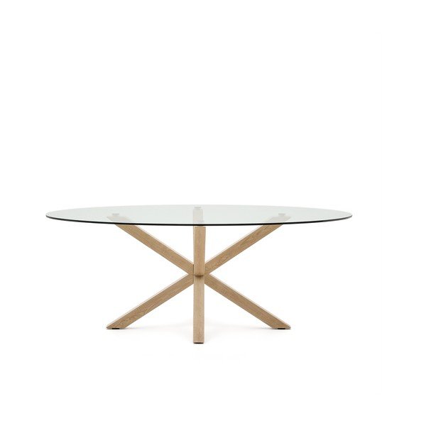 Jedálenský stôl so sklenenou doskou 100x200 cm Argo – Kave Home-image-3