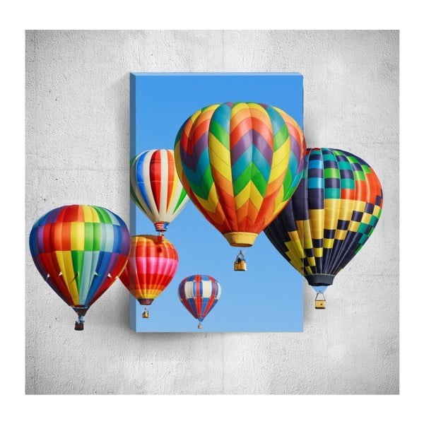 Nástenný 3D obraz Mosticx Colourful Air Balloons, 40 × 60 cm
