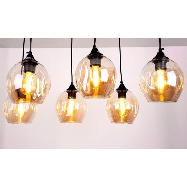Čierne závesné svietidlo so skleneným tienidlom 33x67 cm Aspa - Candellux Lighting-image-1