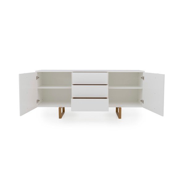 Biela komoda s nohami z dubového dreva Tenzo Birka, 176,5 x 78 cm-image-3