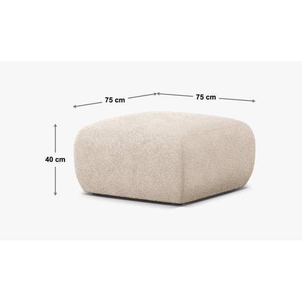 Khaki zamatový taburet Molino – Micadoni -image-3