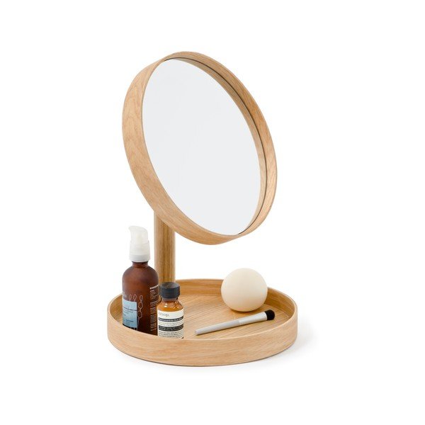 Kozmetické zrcadlo s rámom z dubového dreva Wireworks Cosmos, ø 25 cm-image-4