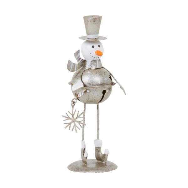 Dekorácia Archipelago Silver Snowman, 13 cm