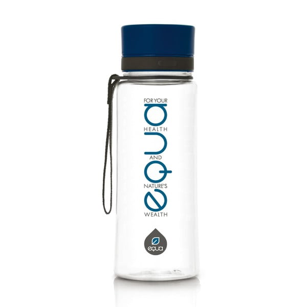 Plastová fľaša Equa Blue Text, 0,6 l