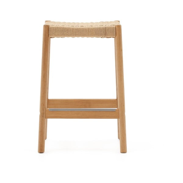 Barové stoličky v súprave 2 ks z dubového dreva v prírodnej farbe (výška sedadla 66 cm) Yalia – Kave Home-image-2