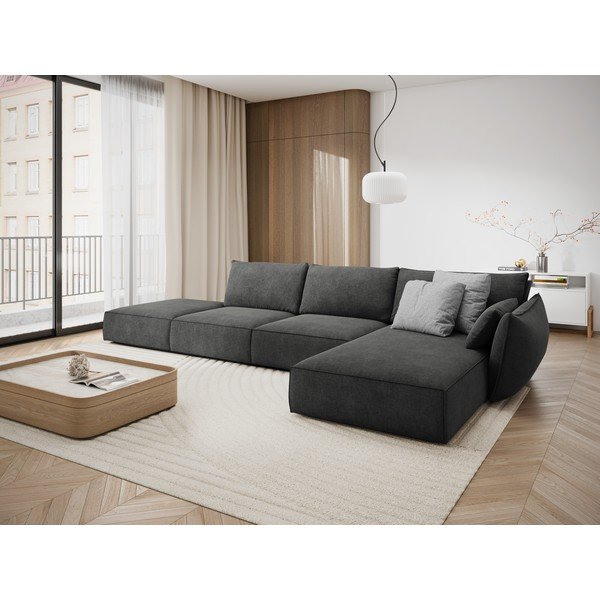 Sivá rohová pohovka (pravý roh) Vanda - Mazzini Sofas-image-1