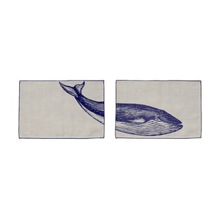 Súprava 2 prestieraní Madre Selva Blue Whale, 45 x 30 cm