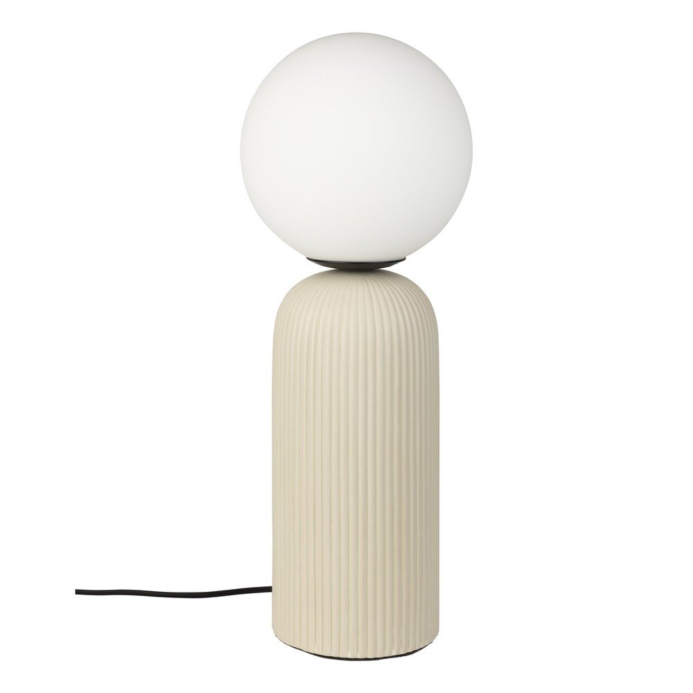 E-shop Béžová keramická stolová lampa so skleneným tienidlom (výška 53 cm) Dash – Zuiver